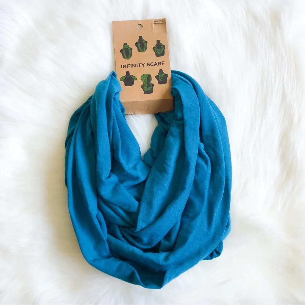 NWT Teal Blue Infinity Scarf Soft Lightweight Infinity Loop Scarf
